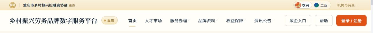 门户电脑端顶部入口